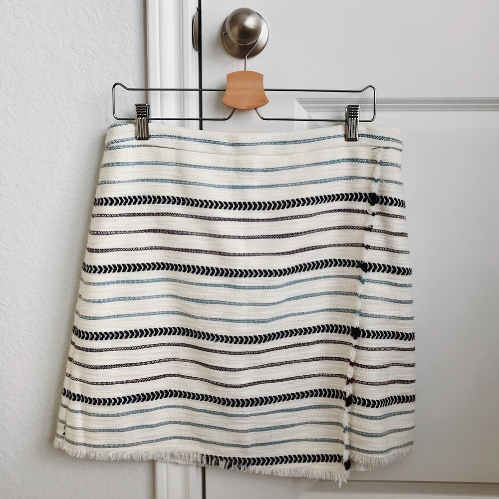 NWT Loft Tweed Frayed Wrap Skirt